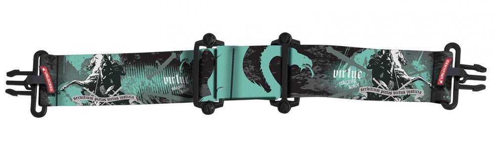 VIO maskestrop Dragonslayer aqua og sort design
