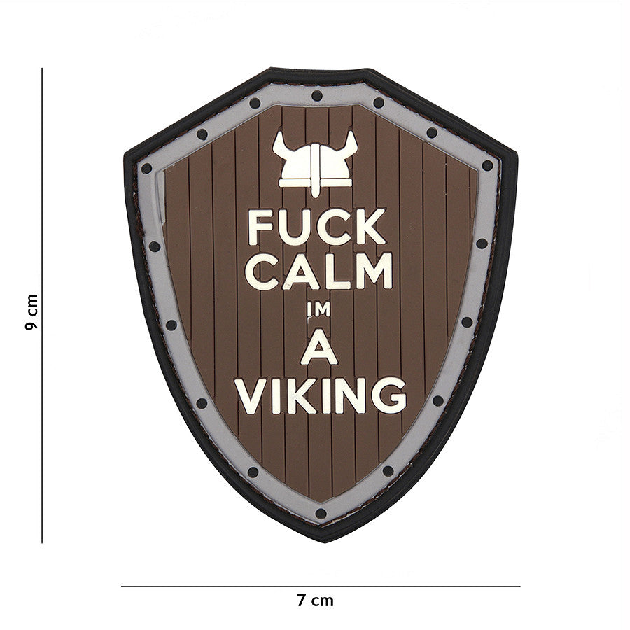 Patch PVC, Fuck Calm, Brun/Grå