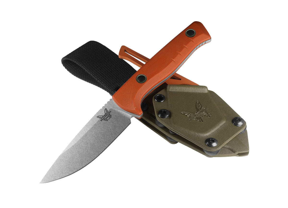 Benchmade 15650-01-COMBO SlipRidge Fixed Combo med MagnaCut-jagtkniv i orange G10, orange gut hook og OD Green skede