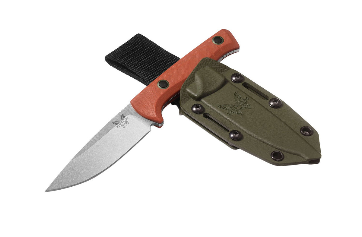 Benchmade 15650-01 SlipRidge Fixed jagtkniv med MagnaCut Drop point-blad og orange G10-skæfte