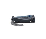 Benchmade 18065SBT-01 Mini Adira foldekniv med delvist savtakket MagnaCut-blad i Cerakote Blue Titanium og Tempest Gray Grivory-skæfte