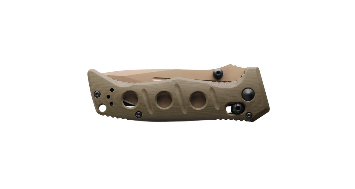 Benchmade 273FE-05 Mini Adamas foldekniv med Flat Earth Cerakote-blad og OD Green G10-skæfte
