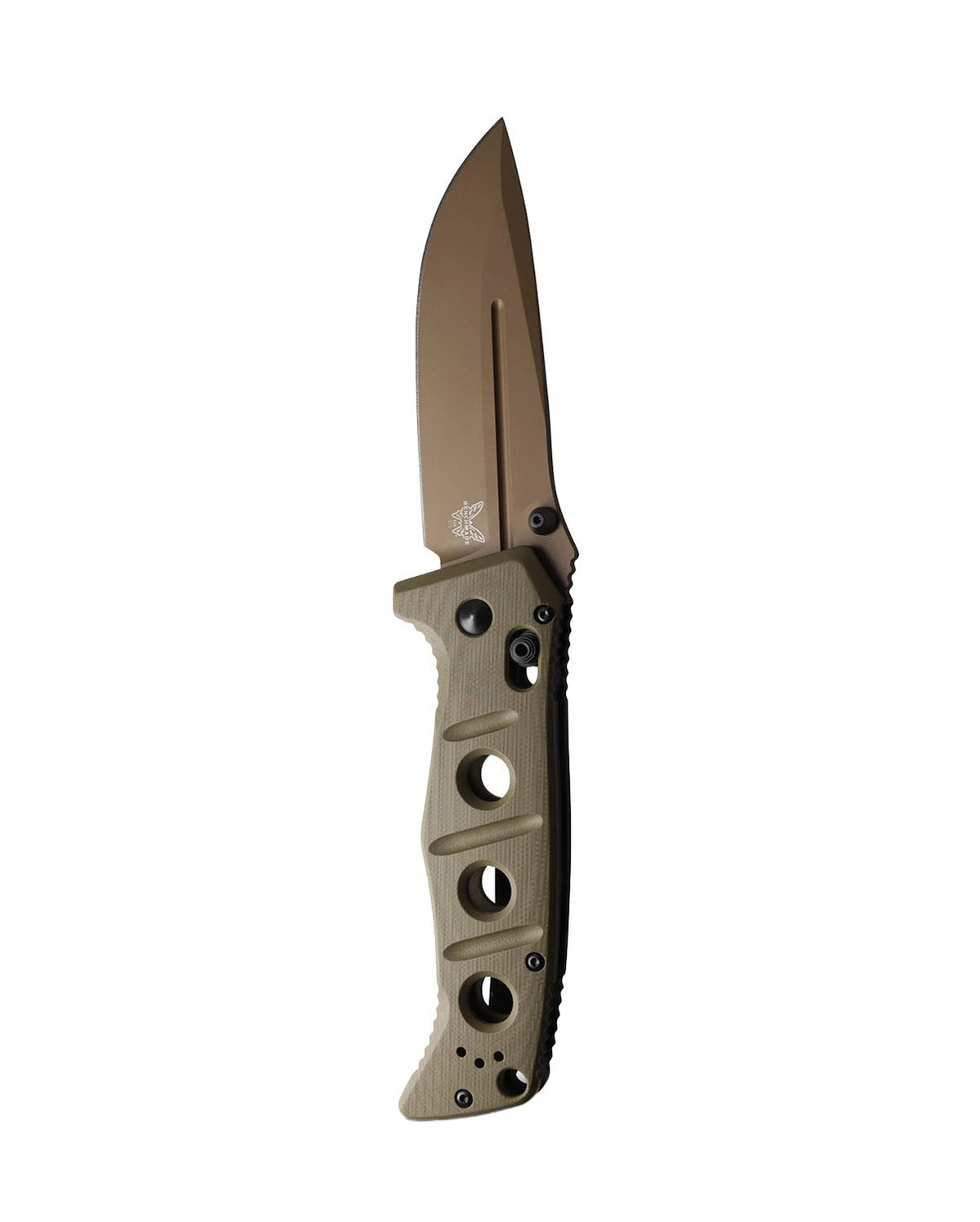 Benchmade 275FE-04 Adamas foldekniv med Flat Earth Cerakote-blad og OD Green G10-skæfte