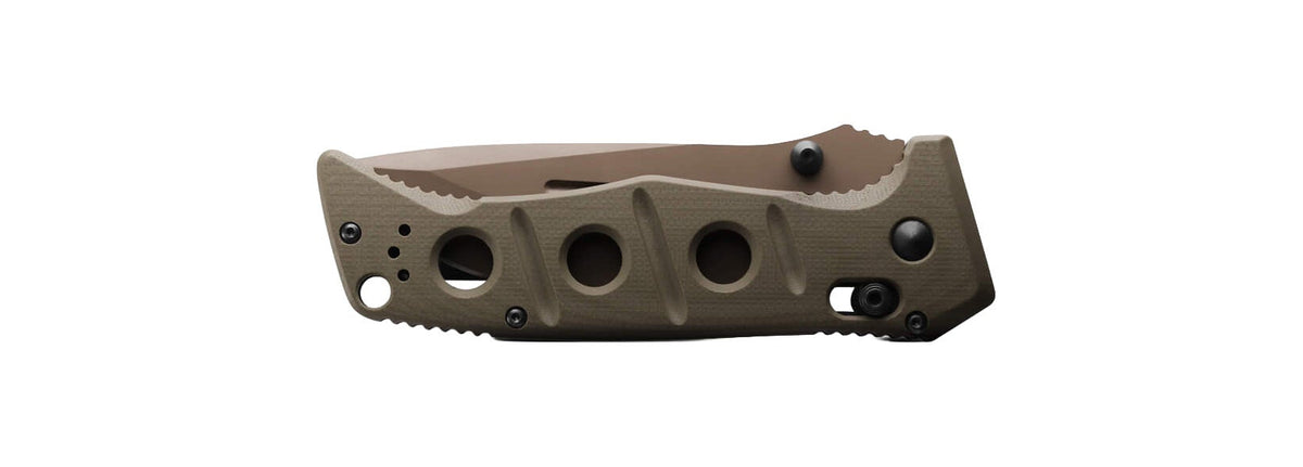 Benchmade 275FE-04 Adamas foldekniv med Flat Earth Cerakote-blad og OD Green G10-skæfte