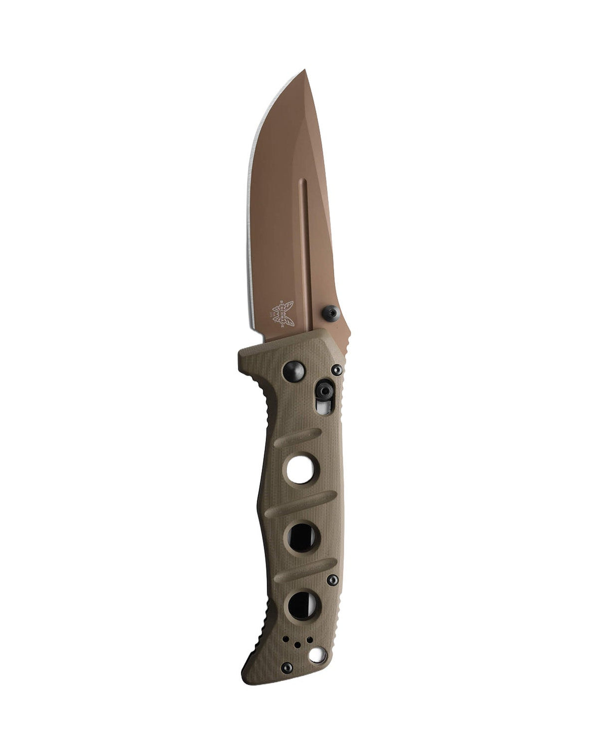 Benchmade 275FE-04 Adamas foldekniv med Flat Earth Cerakote-blad og OD Green G10-skæfte
