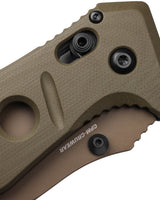 Benchmade 275SFE-04 Adamas foldekniv med delvist savtakket Flat Earth Cerakote-blad og OD Green G10-skæfte