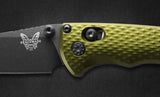 Benchmade 290BK-2 Full Immunity kompakt foldekniv med sort Wharncliffe-blad i CPM-M4 og skæfte i Woodland Green aluminium