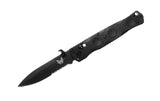 Benchmade 393SBK Mini SOCP Folder sort taktisk foldekniv med CPM-S30V spear-point blad i Graphite Black Cerakote og G10-skæfte