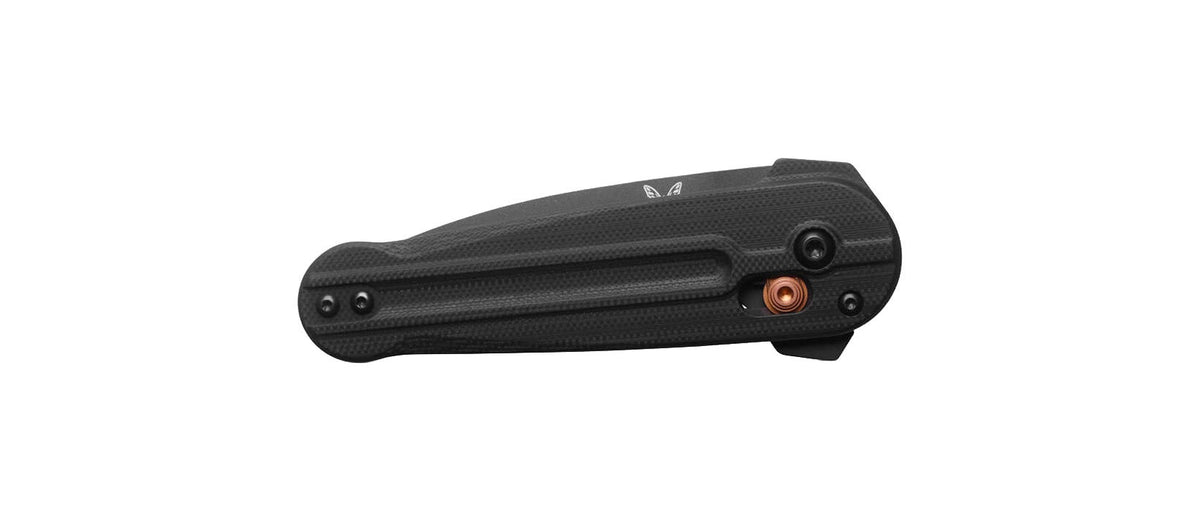 Benchmade 491BK-02 Lowden helsort foldekniv med CPM-S90V spear-point blad, sort G10-skæfte og Burnt Copper-detaljer