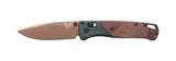 Benchmade 535FE-2602 Bugout foldekniv i Taiga Green med CPM-S90V drop-point blad og skæfte i aluminium og brun Canvas Micarta