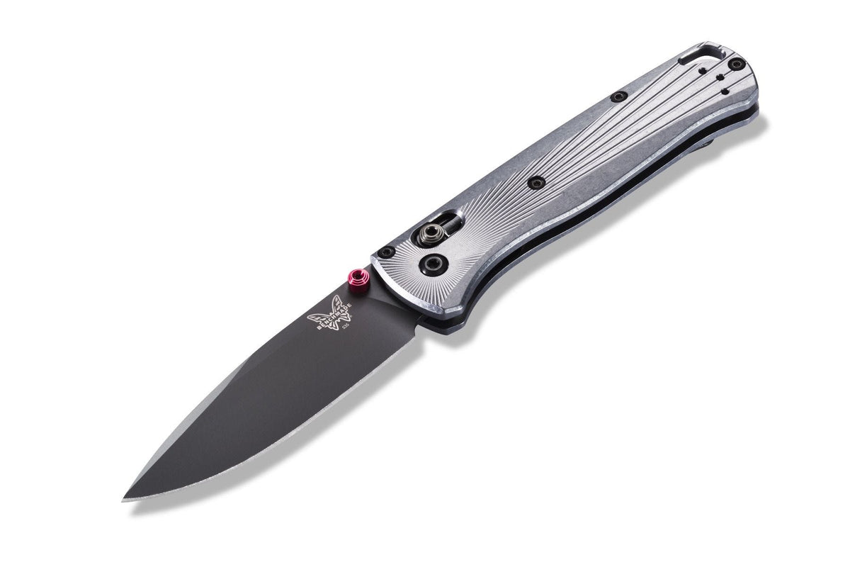 Benchmade 535BK-4 Bugout foldekniv med M390 drop-point blad og skæfte i gråt aluminium