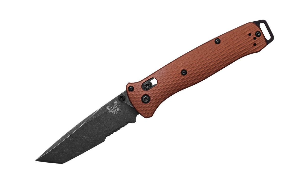 Benchmade 537SBK-07 Bailout foldekniv med delvist savtakket CPM-MagnaCut tanto-blad og skæfte i Burnt Copper anodiseret aluminium