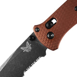 Benchmade 537SBK-07 Bailout foldekniv med delvist savtakket CPM-MagnaCut tanto-blad og skæfte i Burnt Copper anodiseret aluminium