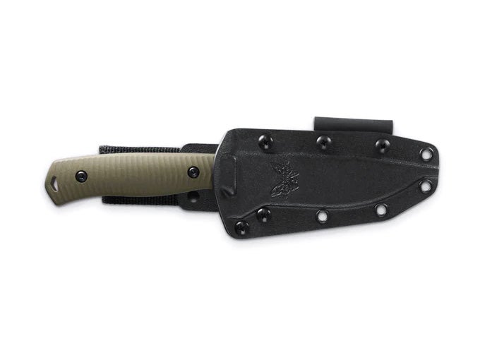 Benchmade 539GY Anonimus kniv med fast blad, grå Cerakote CPM-CruWear drop-point blad, OD Green G10-skæfte og Boltaron-skede