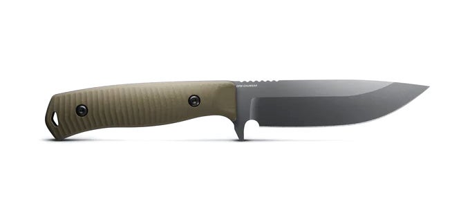 Benchmade 539GY Anonimus kniv med fast blad, grå Cerakote CPM-CruWear drop-point blad, OD Green G10-skæfte og Boltaron-skede