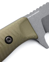 Benchmade 539GY Anonimus kniv med fast blad, grå Cerakote CPM-CruWear drop-point blad, OD Green G10-skæfte og Boltaron-skede