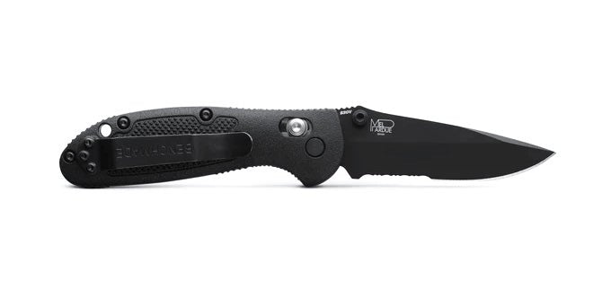 Benchmade 556SBK-S30V Mini Griptilian foldekniv med sort CPM-S30V drop-point blad og sort Grivory-skæfte