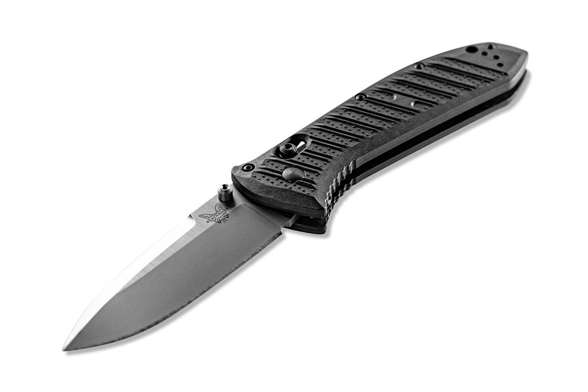 Benchmade 570-1 Presidio II foldekniv med satinfinish CPM-S30V drop-point blad og sort CF-Elite-skæfte