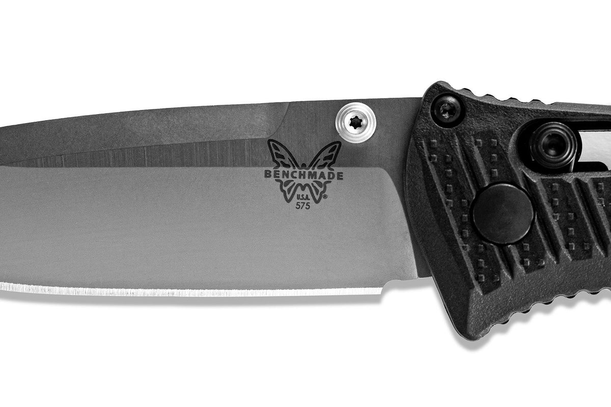 Benchmade 575-1 Presidio II kompakt foldekniv med satinfinish CPM-S30V drop-point blad og sort CF-Elite-skæfte