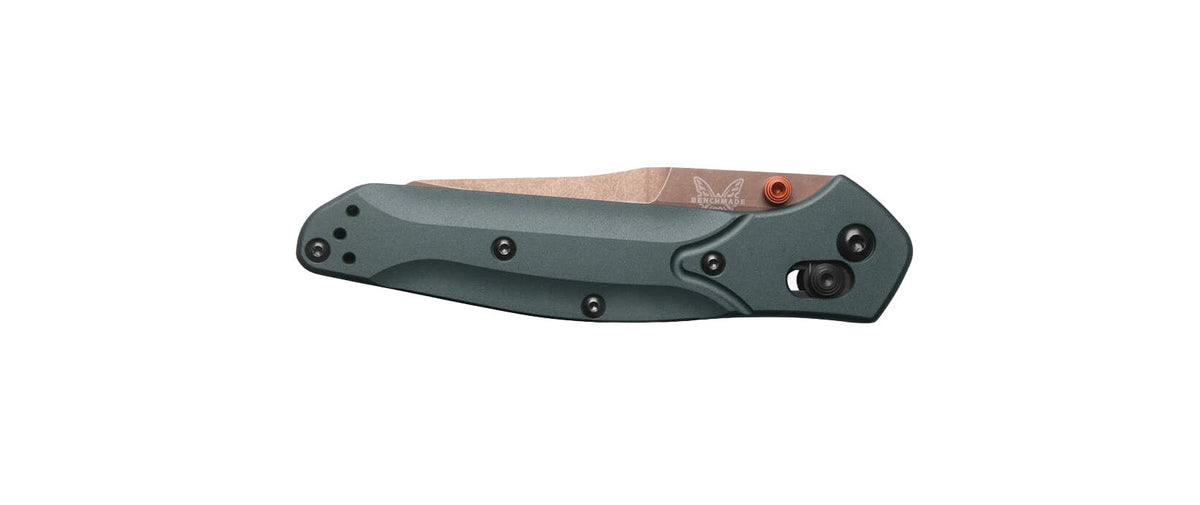 Benchmade 940FE-2601 Osborne foldekniv i Taiga Green med CPM-S90V reverse tanto-blad og skæfte i anodiseret aluminium