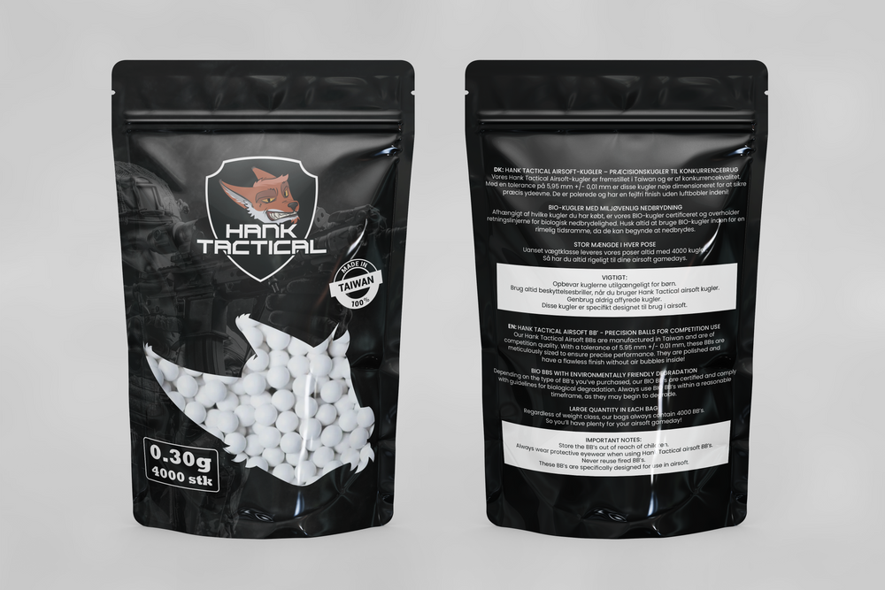 Hank Tactical TRACER BB's, BIO, 0,30g, 4000 stk, Grøn Hank Tactical