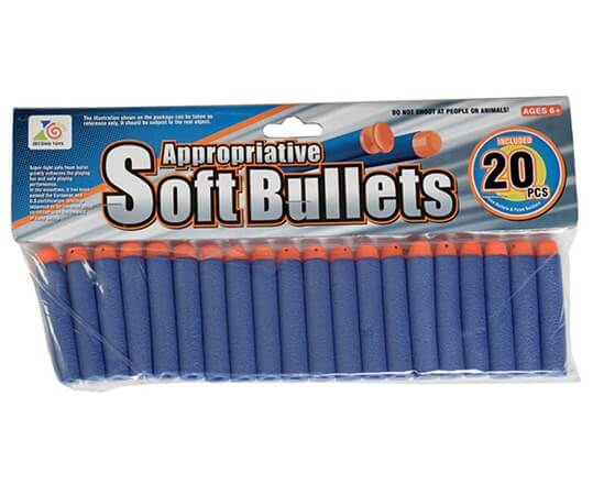 Skumpile til Nerf, 20 stk, Blå
