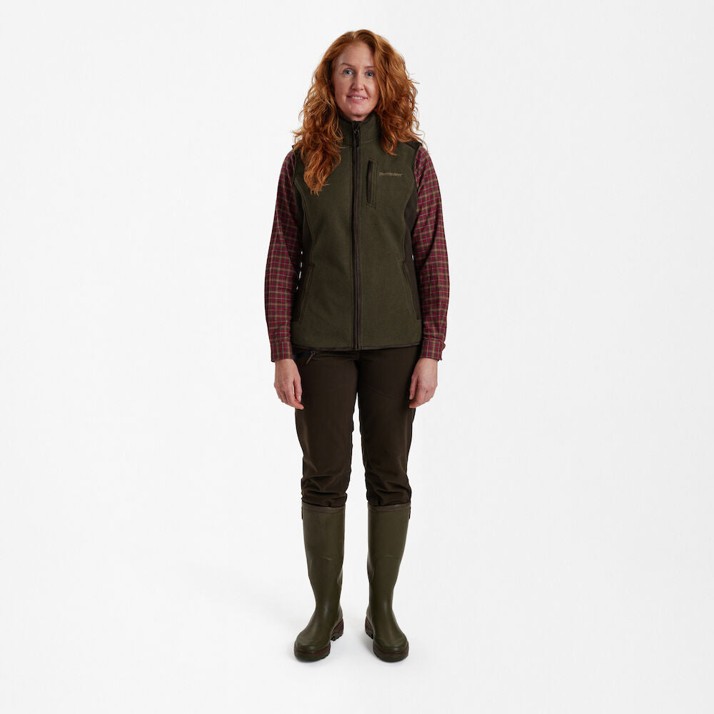 Deerhunter Lady PAM bonded fleecevest, Graphite Green Melange