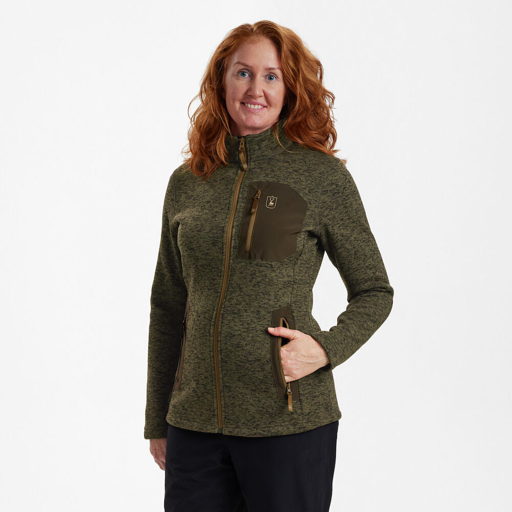 Deerhunter Lady SAREK strikjakke, Olive Night melange