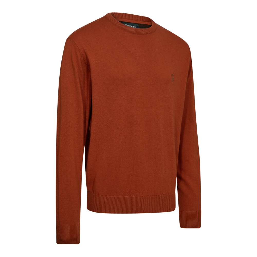 Deerhunter HARRINGTON strik med rund hals, Oak Rust Melange