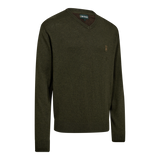 Deerhunter HARRINGTON strik med V-hals, Forest Ember Melange
