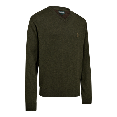 Deerhunter HARRINGTON strik med V-hals, Forest Ember Melange