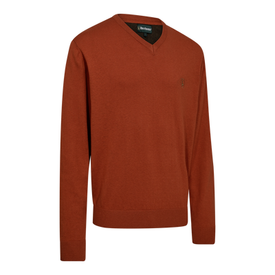 Deerhunter HARRINGTON strik med V-hals, Oak Rust Melange
