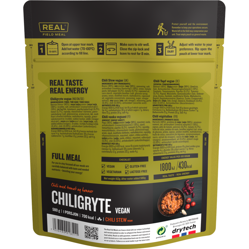 Real Field Meal, Vegansk Chili Stew Real