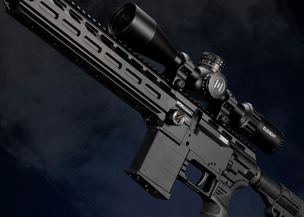 FX DRS MKII Tactical Compact PCP-luftgevær i 4,5 mm med aluminiumshandguard og AR15-kolbe